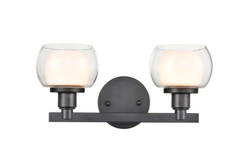 Cairo - 2 Light - 15 inch - Black - Bath Vanity Light (330-2W-BK-CLW-LED)