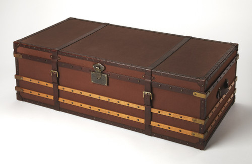 Brinson Brown Leather Storage Trunk (5296350)