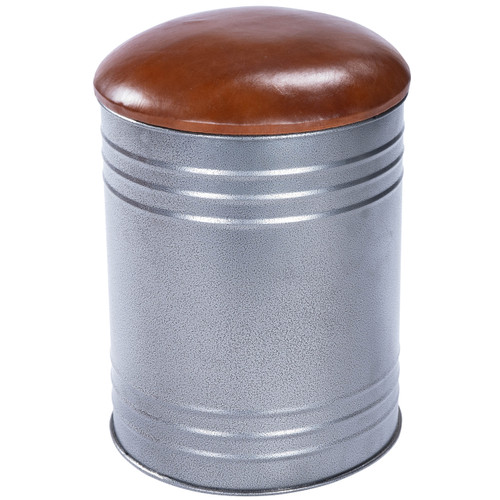 River Leather & Metal Stool (5487330)