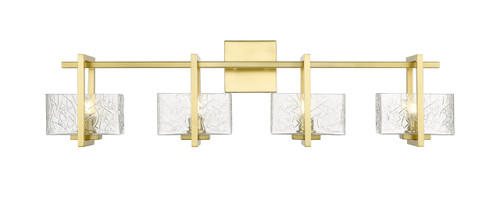 Striate - 4 Light - 33 inch - Satin Gold - Bath Vanity Light (312-4W-SG-CL-LED)