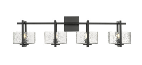 Striate - 4 Light - 33 inch - Black - Bath Vanity Light (312-4W-BK-CL-LED)