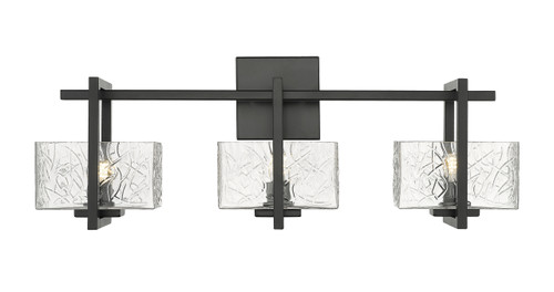 Striate - 3 Light - 24 inch - Black - Bath Vanity Light (312-3W-BK-CL)