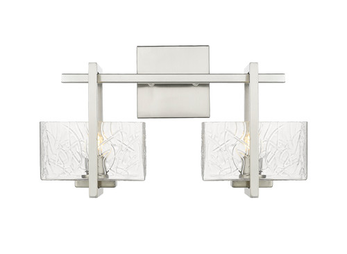 Striate - 2 Light - 15 inch - Satin Nickel - Bath Vanity Light (312-2W-SN-CL-LED)