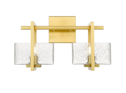Striate - 2 Light - 15 inch - Satin Gold - Bath Vanity Light (312-2W-SG-CL-LED)