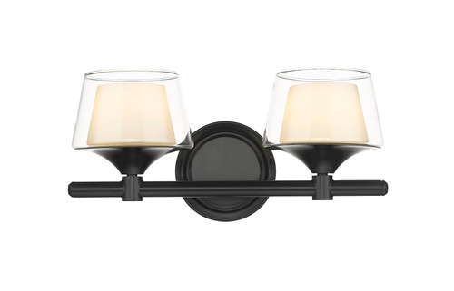 Laguna - 2 Light - 15 inch - Black - Bath Vanity Light (311-2W-BK-CLW-LED)