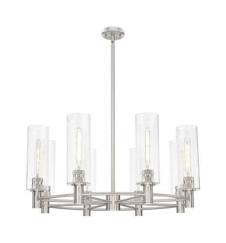 Crown Point - 8 Light - 32 inch - Satin Nickel - Chandelier (434-8CR-SN-G434-12SDY)