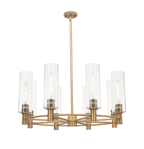 Crown Point - 8 Light - 32 inch - Brushed Brass - Chandelier (434-8CR-BB-G434-12SDY)