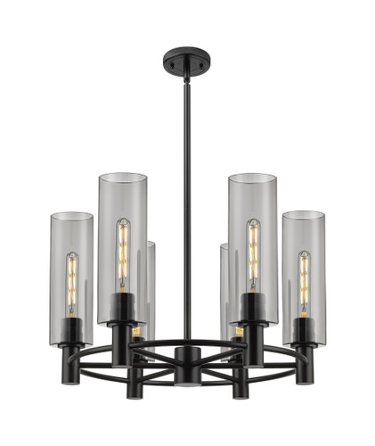 Crown Point - 6 Light - 24 inch - Matte Black - Chandelier (434-6CR-BK-G434-12SM)