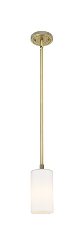 Crown Point - 1 Light - 5 inch - Brushed Brass - Pendant (434-1S-BB-G434-7WH)