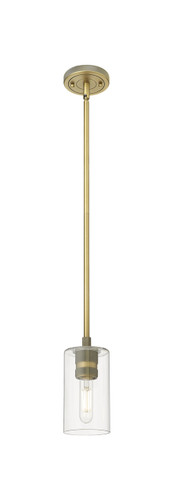 Crown Point - 1 Light - 5 inch - Brushed Brass - Pendant (434-1S-BB-G434-7CL)