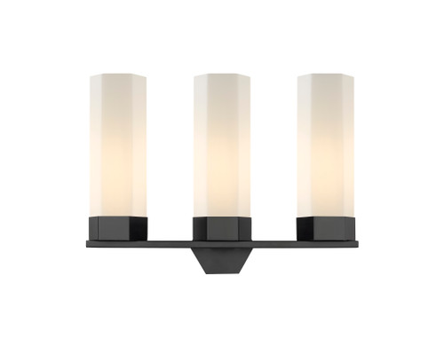Claverack - 3 Light - 22 inch - Matte Black - Bath Vanity Light (427-3W-BK-G427-14WH)