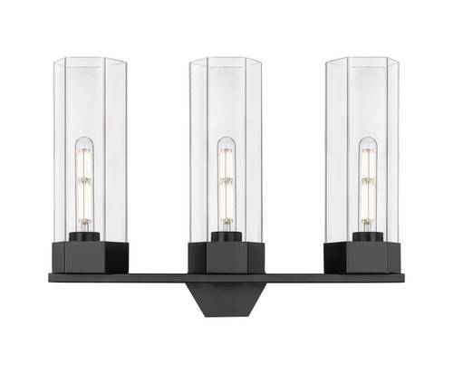 Claverack - 3 Light - 22 inch - Matte Black - Bath Vanity Light (427-3W-BK-G427-14CL)