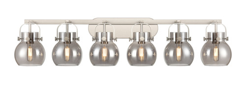 Pilaster II Sphere - 6 Light - 46 inch - Satin Nickel - Bath Vanity Light (423-6W-SN-G410-6SM)
