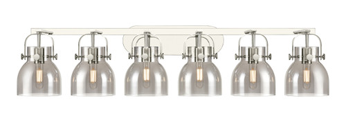 Pilaster II Bell - 6 Light - 46 inch - Polished Nickel - Bath Vanity Light (423-6W-PN-G412-6SM)