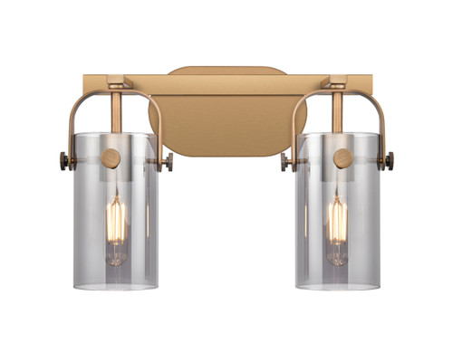 Pilaster II Cylinder - 2 Light - 15 inch - Brushed Brass - Bath Vanity Light (423-2W-BB-G423-7SM)