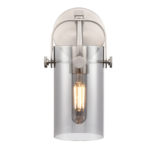 Pilaster II Cylinder - 1 Light - 7 inch Long Glass - Satin Nickel - Sconce (423-1W-SN-G423-7SM)