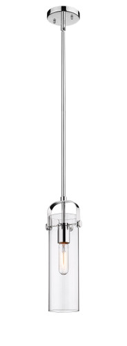 Pilaster II Cylinder - 1 Light - 12 inch Long Glass - Polished Chrome - Pendant (423-1S-PC-G423-12CL)