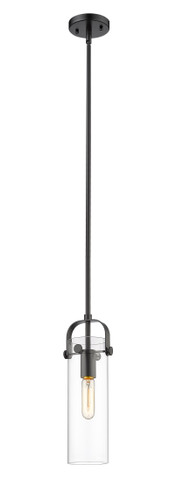Pilaster II Cylinder - 1 Light - 12 inch Long Glass - Matte Black - Pendant (423-1S-BK-G423-12CL)