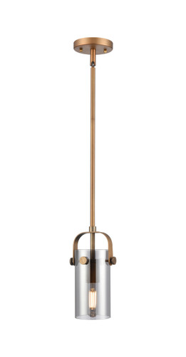 Pilaster II Cylinder - 1 Light - 7 inch Long Glass - Brushed Brass - Pendant (423-1S-BB-G423-7SM)