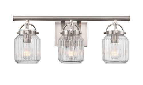 Latreille - 3 Light - 22 inch - Satin Nickel - Bath Vanity Light (416-3W-SN-G416-6CL)