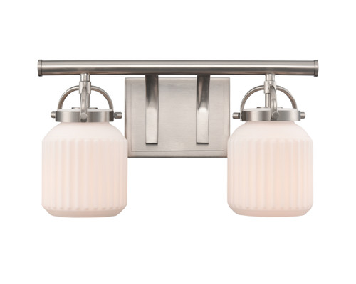 Latreille - 2 Light - 16 inch - Satin Nickel - Bath Vanity Light (416-2W-SN-G416-6WH)