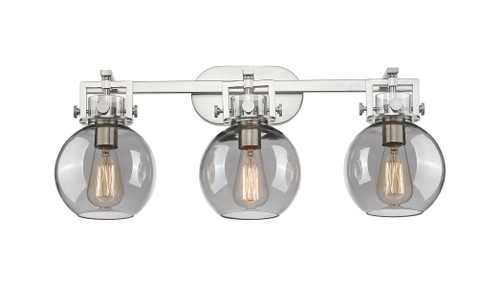 Newton Sphere - 3 Light - 27 inch - Satin Nickel - Bath Vanity Light (411-3W-SN-G410-7SM)
