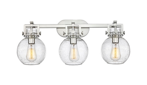 Newton Sphere - 3 Light - 27 inch - Satin Nickel - Bath Vanity Light (411-3W-SN-G410-7SDY)