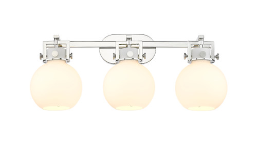 Newton Sphere - 3 Light - 27 inch - Polished Nickel - Bath Vanity Light (411-3W-PN-G410-7WH)