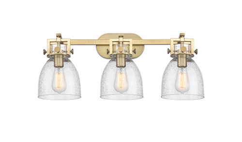 Newton Bell - 3 Light - 27 inch - Brushed Brass - Bath Vanity Light (411-3W-BB-G412-7SDY)
