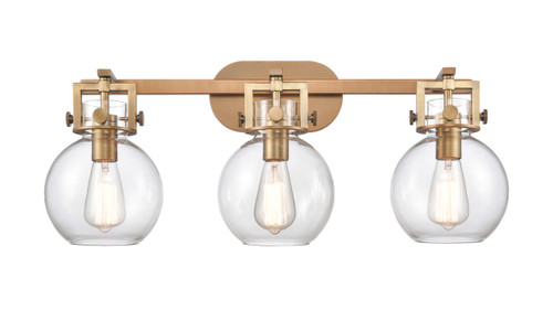 Newton Sphere - 3 Light - 27 inch - Brushed Brass - Bath Vanity Light (411-3W-BB-G410-7CL)