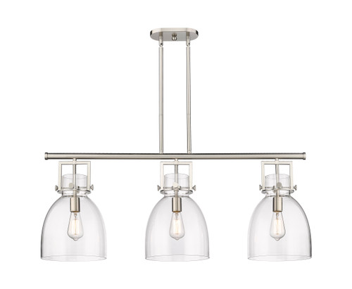 Newton Bell - 3 Light - 42 inch - Satin Nickel - Island Light (411-3I-SN-G412-10CL)