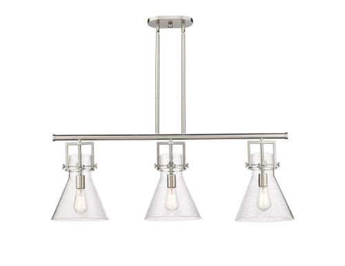 Newton Cone - 3 Light - 42 inch - Satin Nickel - Island Light (411-3I-SN-G411-10SDY)