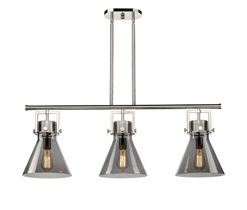 Newton Cone - 3 Light - 42 inch - Polished Nickel - Island Light (411-3I-PN-G411-10SM)