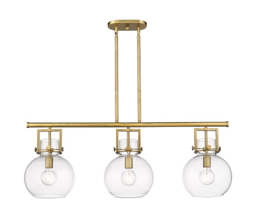 Newton Sphere - 3 Light - 42 inch - Brushed Brass - Island Light (411-3I-BB-G410-10CL)