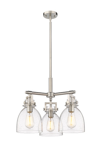 Newton Bell - 3 Light - 21 inch - Satin Nickel - Pendant (411-3CR-SN-G412-7SDY)