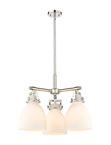 Newton Bell - 3 Light - 21 inch - Polished Nickel - Pendant (411-3CR-PN-G412-7WH)