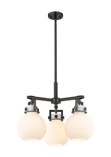 Newton Sphere - 3 Light - 21 inch - Matte Black - Pendant (411-3CR-BK-G410-7WH)