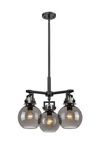 Newton Sphere - 3 Light - 21 inch - Matte Black - Pendant (411-3CR-BK-G410-7SM)