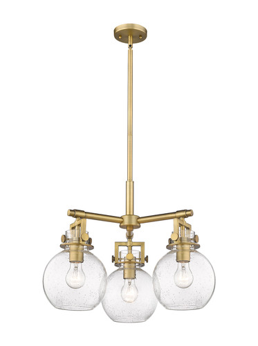 Newton Sphere - 3 Light - 21 inch - Brushed Brass - Pendant (411-3CR-BB-G410-7SDY)