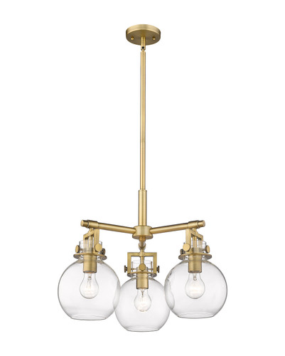 Newton Sphere - 3 Light - 21 inch - Brushed Brass - Pendant (411-3CR-BB-G410-7CL)