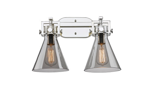 Newton Cone - 2 Light - 17 inch - Polished Nickel - Bath Vanity Light (411-2W-PN-G411-7SM)