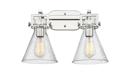 Newton Cone - 2 Light - 17 inch - Polished Nickel - Bath Vanity Light (411-2W-PN-G411-7SDY)
