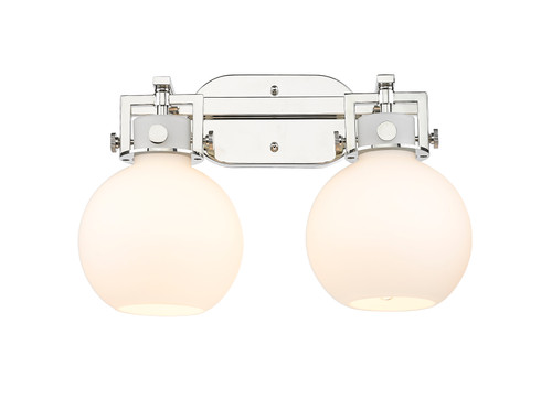 Newton Sphere - 2 Light - 17 inch - Polished Nickel - Bath Vanity Light (411-2W-PN-G410-7WH)