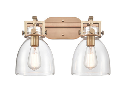 Newton Bell - 2 Light - 17 inch - Brushed Brass - Bath Vanity Light (411-2W-BB-G412-7CL)