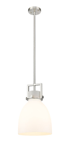 Newton Bell - 1 Light - 10 inch - Satin Nickel - Mini Pendant (411-1SM-SN-G412-10WH)