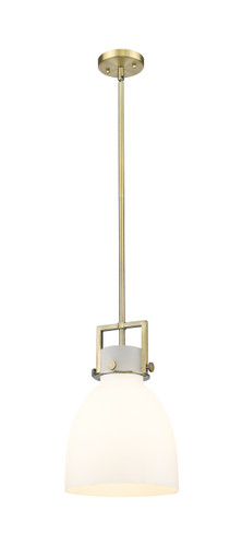 Newton Bell - 1 Light - 10 inch - Brushed Brass - Mini Pendant (411-1SM-BB-G412-10WH)