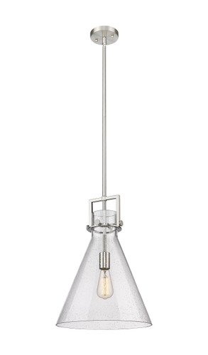 Newton Cone - 1 Light - 14 inch - Brushed Satin Nickel - Cord hung - Pendant (411-1SL-SN-G411-14SDY)