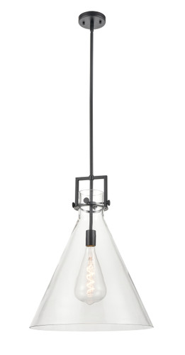 Newton Cone - 1 Light - 18 inch - Matte Black - Pendant (411-1SL-BK-G411-18CL)