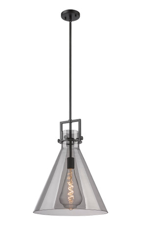 Newton Cone - 1 Light - 16 inch - Matte Black - Cord hung - Pendant (411-1SL-BK-G411-16SM)
