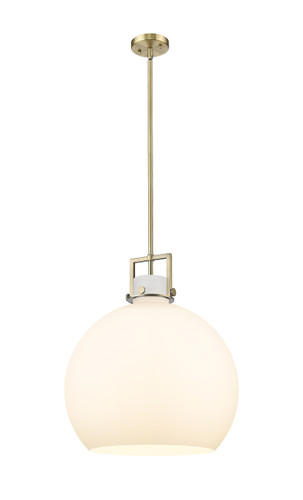 Newton Sphere - 1 Light - 18 inch - Brushed Brass - Pendant (411-1SL-BB-G410-18WH)